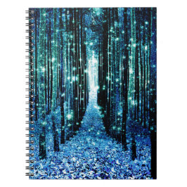Magisk skog turkos teal anteckningsbok