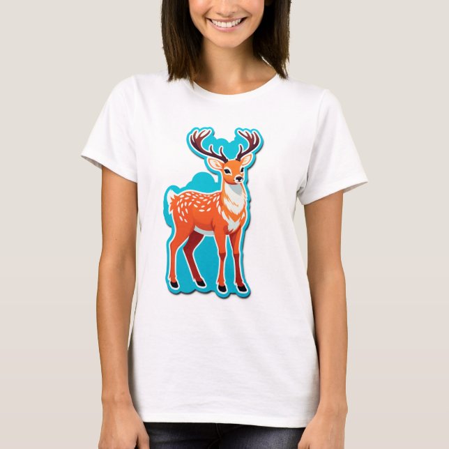 Magisk Skogsmark med Hjort T Shirt (Framsida)