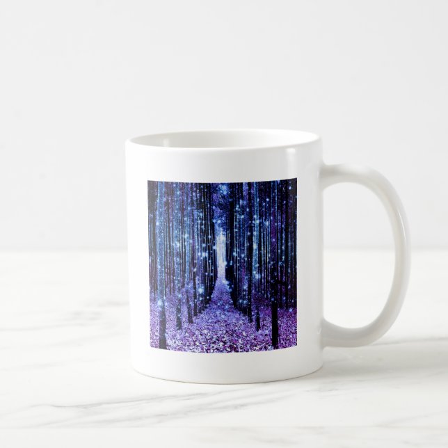 Magisk Skogsväg Lila Blå Kaffemugg (Höger)