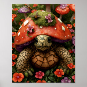 Magisk sköldpadda i Flower Forest Poster