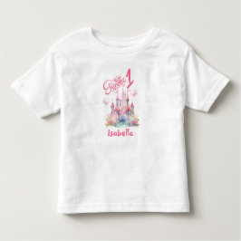 Magisk slott prinsessa ettårs födelsedags t-shirt
