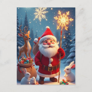 🎄 Magisk snöflinga med tomte ❄️ Vinter Vykort