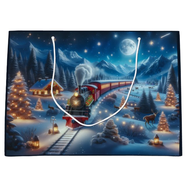 Magisk Snöig Jul Tåg Vinter Scen (Framsidan)