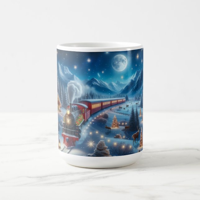 Magisk Snöig Jul Tåg Vinter Scen Kaffemugg (Center)