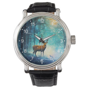 Magisk Snöig Skogs Konst-82109 Armbandsur