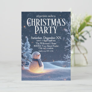 Magisk snöman på en vinterkväll julfest inbjudningar