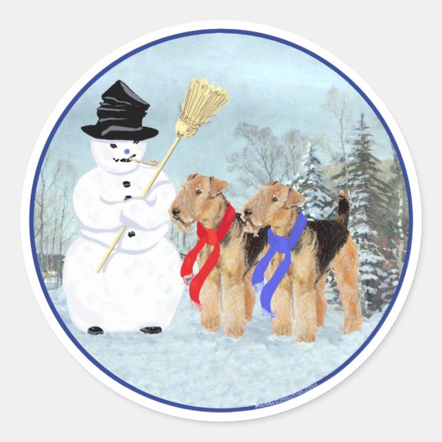Magisk Snöman Runt Klistermärke (Framsida)