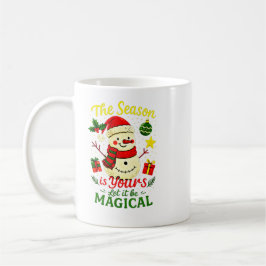 Magisk Snömannen Klassisk Jul Mysig Vinterstämning Kaffemugg