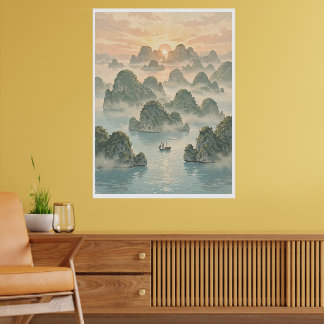 Magisk soluppgång i Raja Ampat, Indonesien Poster