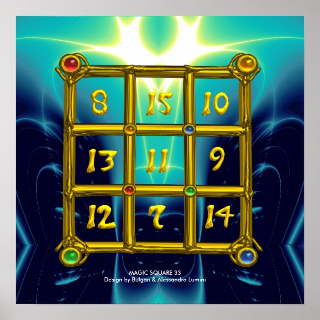 MAGISK SQUARE 33,Blue Turquase Poster (Framsidan)