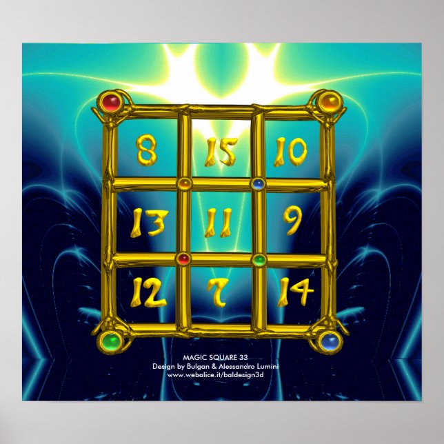 MAGISK SQUARE 33,Blue Turquase Poster (Framsidan)