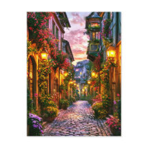 Magisk stad vid sunset