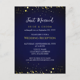 Magisk stjärnklar bröllopsfest för nygifta vykort