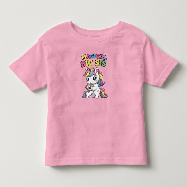 Magisk storesyster enhörning t shirt (Framsida)