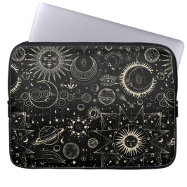 Magisk tarot astrology boho celestial mönster laptop fodral