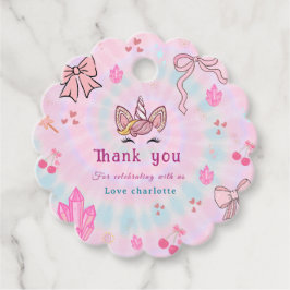 Magisk Tie Dye Enhörning Coquette Slöja Födelsedag Gåvor Etiketter