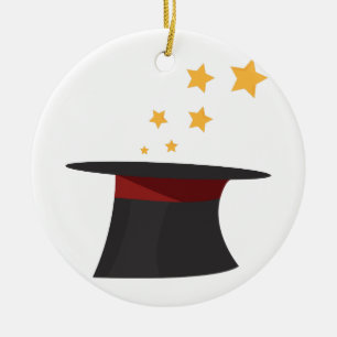 Magisk top hat julgransprydnad keramik