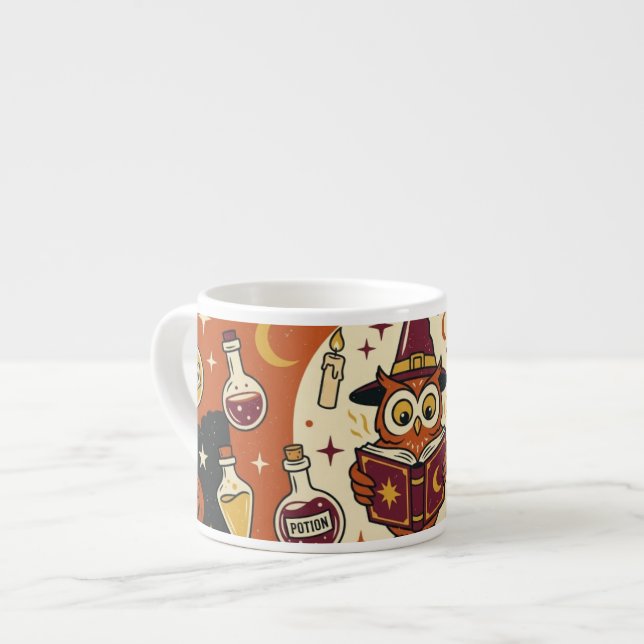 Magisk Trollkarl Uggle Banner Espressomugg (Framsida vänster)
