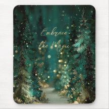 Magisk turkos grön skog guld bokeh