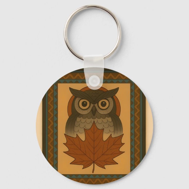 Magisk Uggla-design med utökat utseende Nyckelring (Framsida)