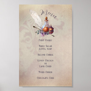 Magisk Uggle Baby Shower Meny Poster