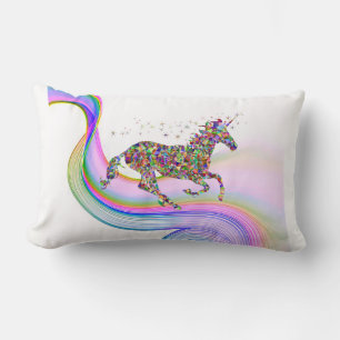Magisk unicorn dekorativ kudde med barnets namn.