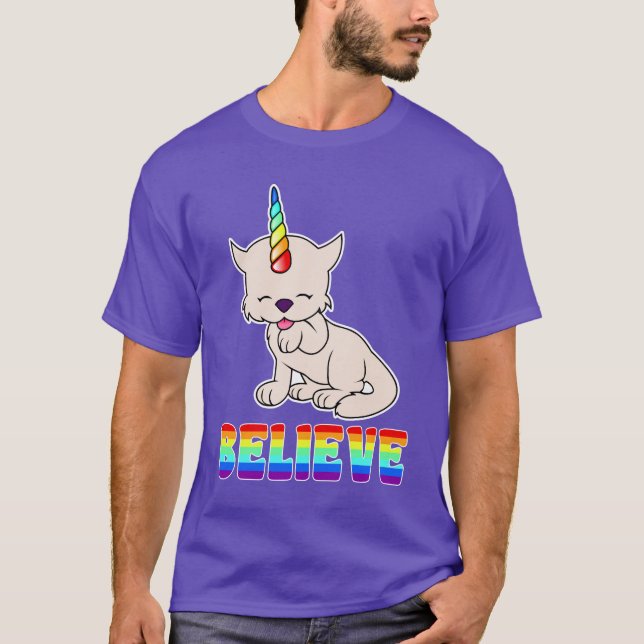 Magisk Unicornkatt = Kittycorn T-shirt (Framsida)