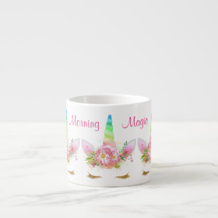 Magisk Unicornregnbåge för morgon Espressomugg