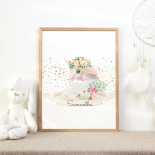 Magisk Varelse Prinsessa Enhörning Flicka Barnkamm Poster