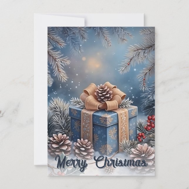 Magisk vinter Glad jul present scen (Framsida)