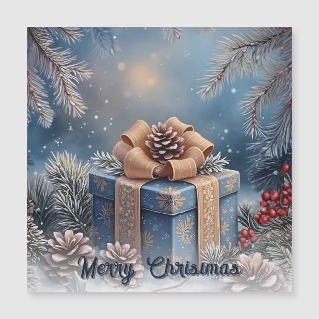 Magisk vinter Glad jul present scen (Framsida)