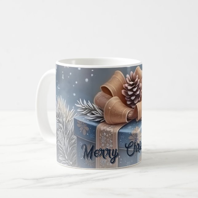 Magisk vinter Glad jul present scen Kaffemugg (Framsida vänster)