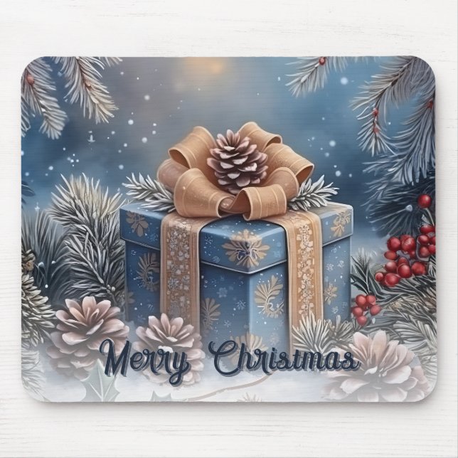 Magisk vinter Glad jul present scen Musmatta (Framsidan)