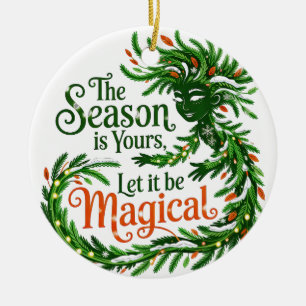 Magisk Vinteranda Skogs Drottning Jul Ornament