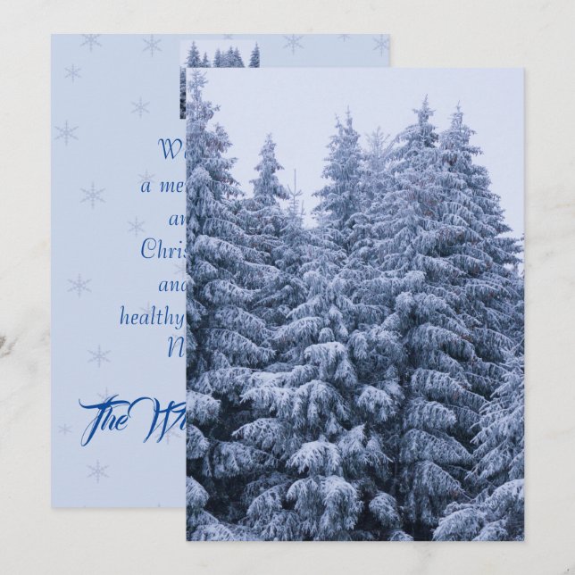 Magisk vinterskog - anpassningsbarnas julkort (Fram/baksida)