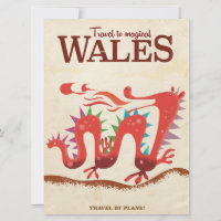 Magisk Wales Drak resa affisch