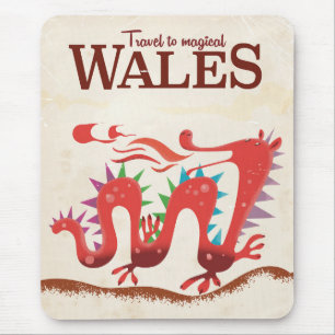 Magisk Wales Drakon reseraffisch Musmatta