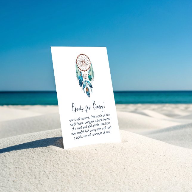 Magiska Akvamarinfärgad Dreamcatcher-böcker för be Tilläggskort (Magic Aquamarine Dreamcatcher Books for Baby Enclosure Card)