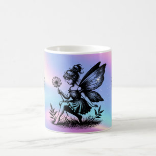magiska älvor i holografisk fantasi kaffemugg