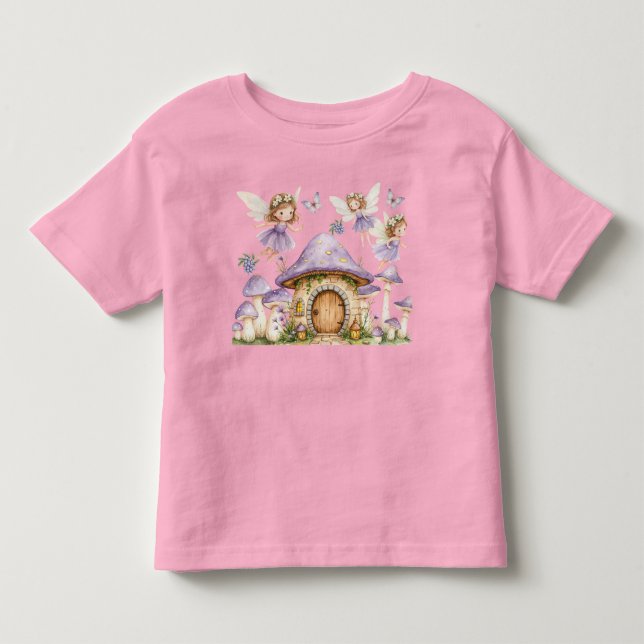Magiska Änglar Lila Trädgård T Shirt (Framsida)