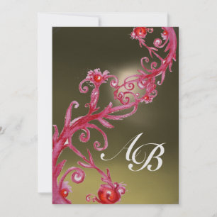 MAGISKA BÄR 4,MONOGRAM ispink röd Inbjudningar