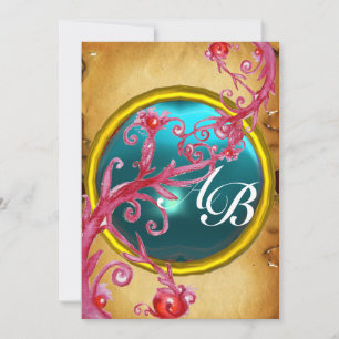 MAGISKA BÄR 4,MONOGRAM pergament Inbjudningar