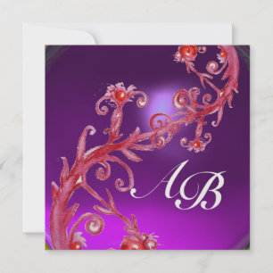 MAGISKA BÄR 4, MONOGRAM röd ametist is Inbjudningar