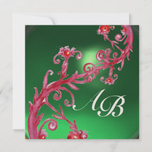 MAGISKA BÄR 4,MONOGRAM röd jade guld Inbjudningar