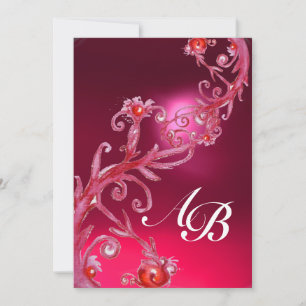 MAGISKA BÄR 4, MONOGRAM röd rubin Inbjudningar