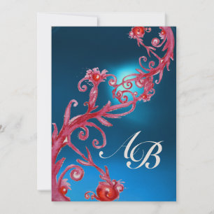 MAGISKA BÄR 4,MONOGRAM röd safir champagne Inbjudningar