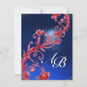 MAGISKA BÄR 4,MONOGRAM röd safir champagne Inbjudningar