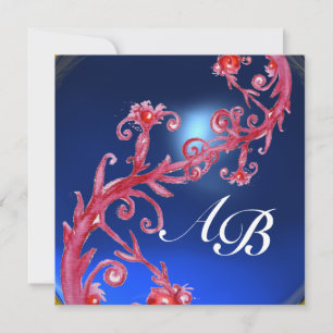 MAGISKA BÄR 4,MONOGRAM röd safir Inbjudningar