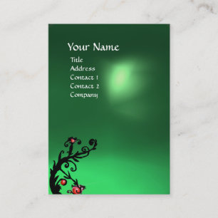 MAGISKA BÄR GRÖN JADE*GEM MONOGRAM VISITKORT