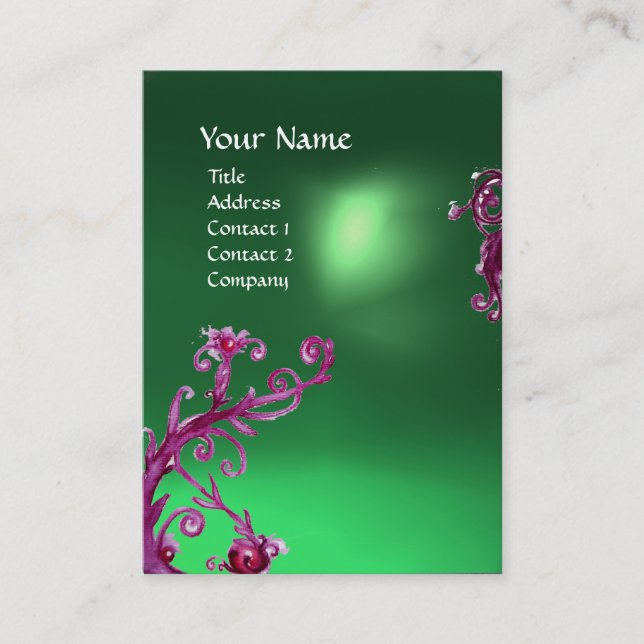 MAGISKA BÄR  MONOGRAM  grön jade Visitkort (Framsida)